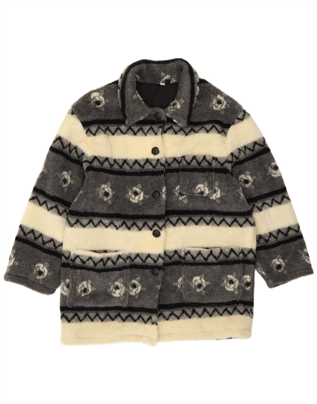 ВИНТАЖНАЯ женская ветровка из шерпа, Великобритания, 20/22, 2XL, бежевая полоска