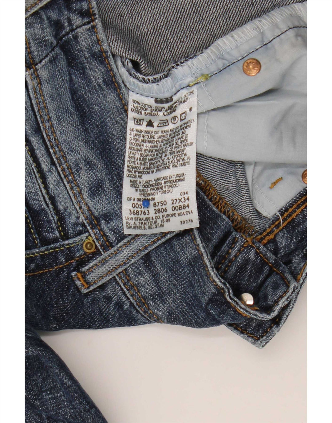 Женские узкие джинсы Levi's 571 W27 L34 синие, хлопок