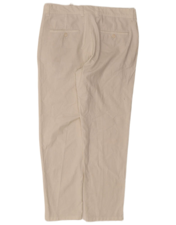Zara Mens Straight Chino Trousers EU 42 Large W32 L28 White Polyester