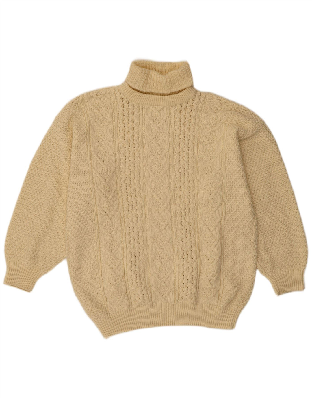 ВИНТАЖНЫЙ женский джемпер с высоким воротником, Великобритания, 18 XL, белая шерсть