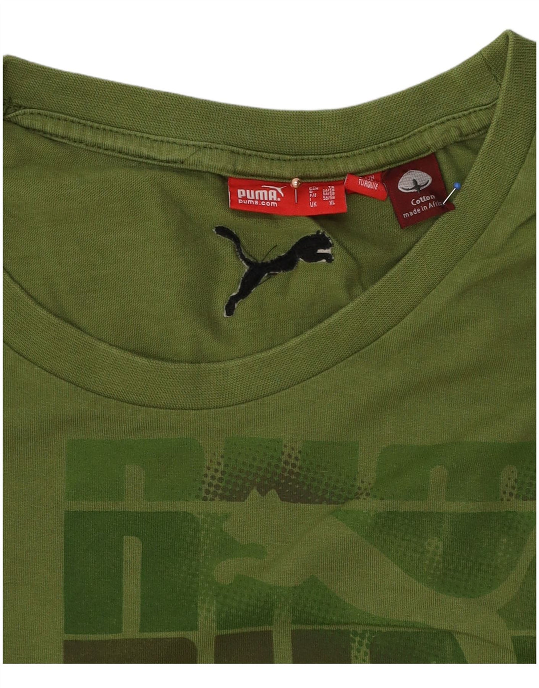 Мужской топ с рисунком Puma с длинным рукавом XL, зеленый хлопок