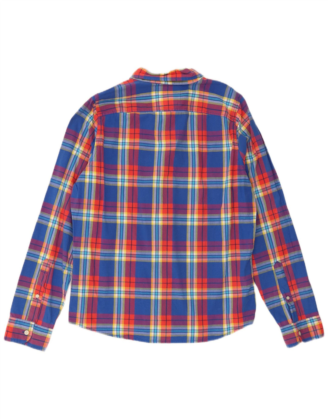 Мужская рубашка Hollister XL, синяя клетка, хлопок