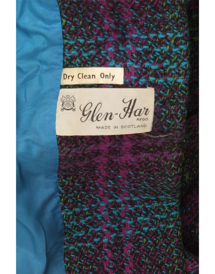 Винтажное женское пальто UK 14, большая разноцветная клетка