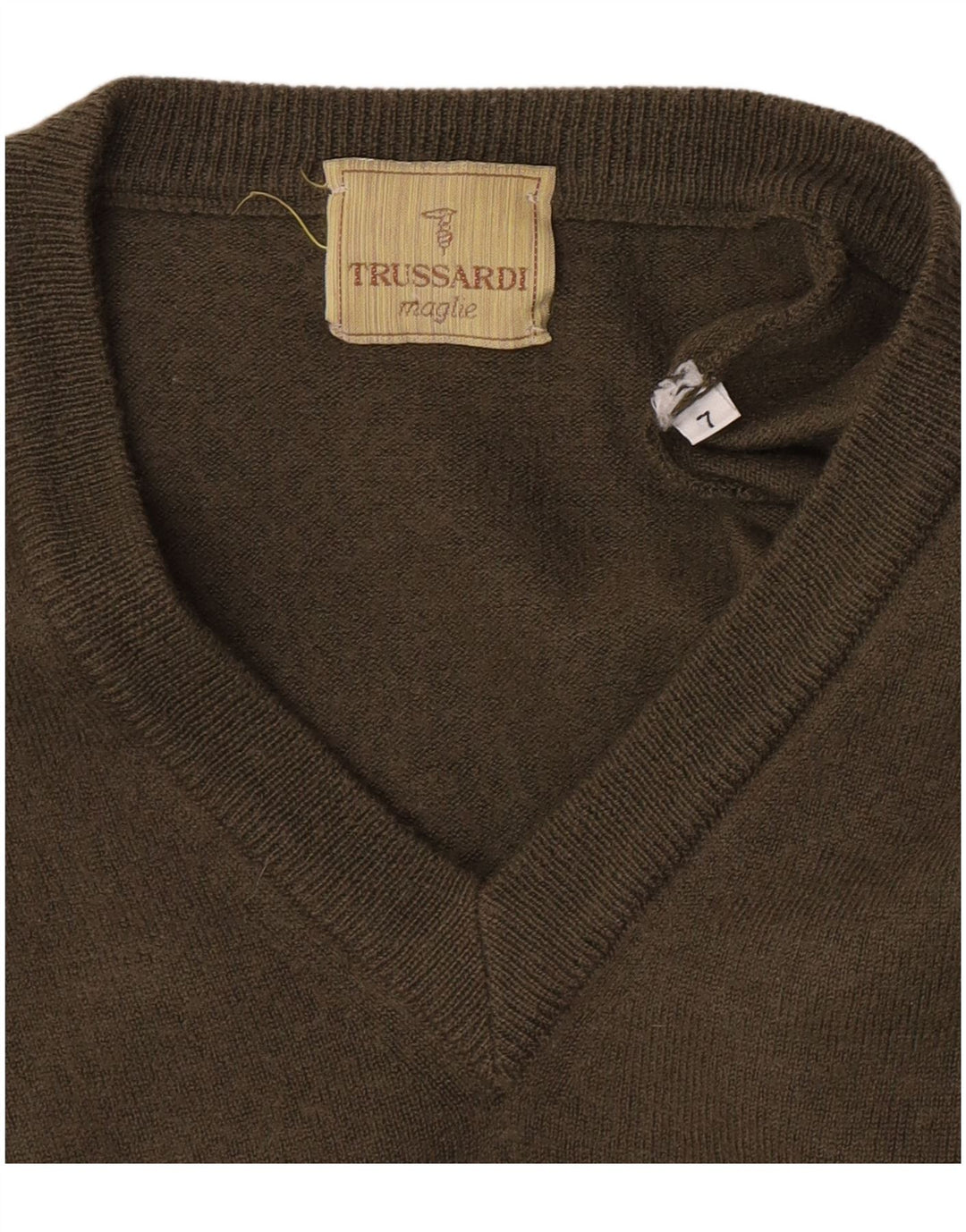 Мужской джемпер с v-образным вырезом Trussardi, большой зеленый