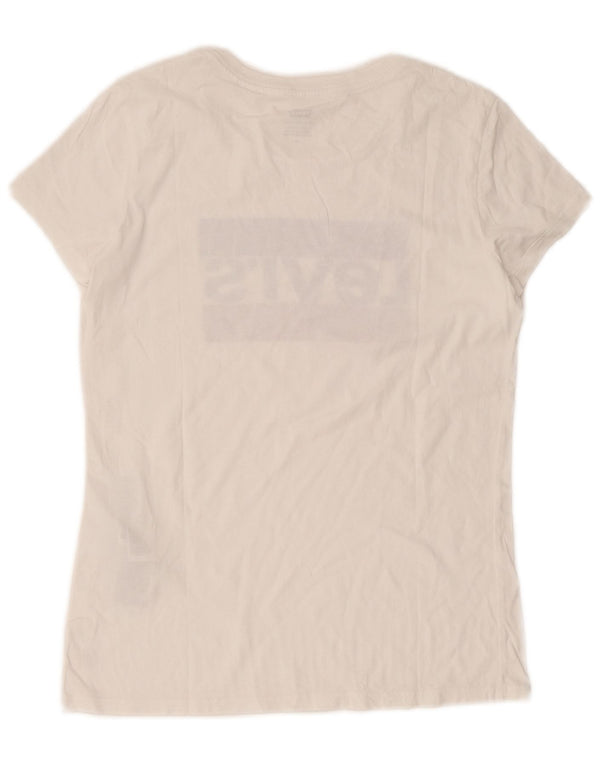 Levi's Womens Graphic T-Shirt Top UK 12 Medium White Cotton