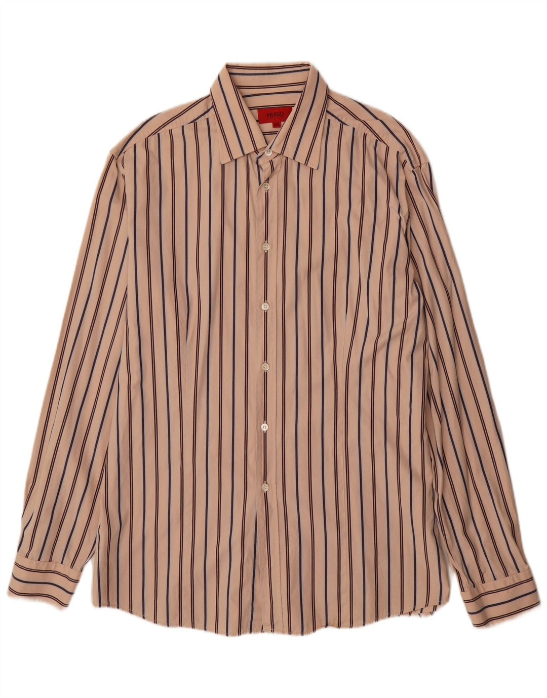 Мужская рубашка Hugo Boss 2XL, хлопковая бежевая полоска