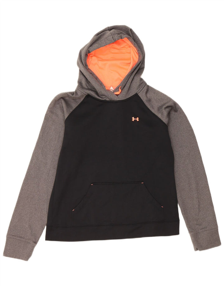 Женский джемпер с капюшоном Under Armour UK 14, средний черный, полиэстер с цветными блоками