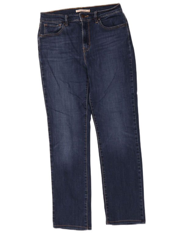 Женские прямые джинсы Levi's 724 с высокой посадкой W29 L28 Темно-синие хлопковые
