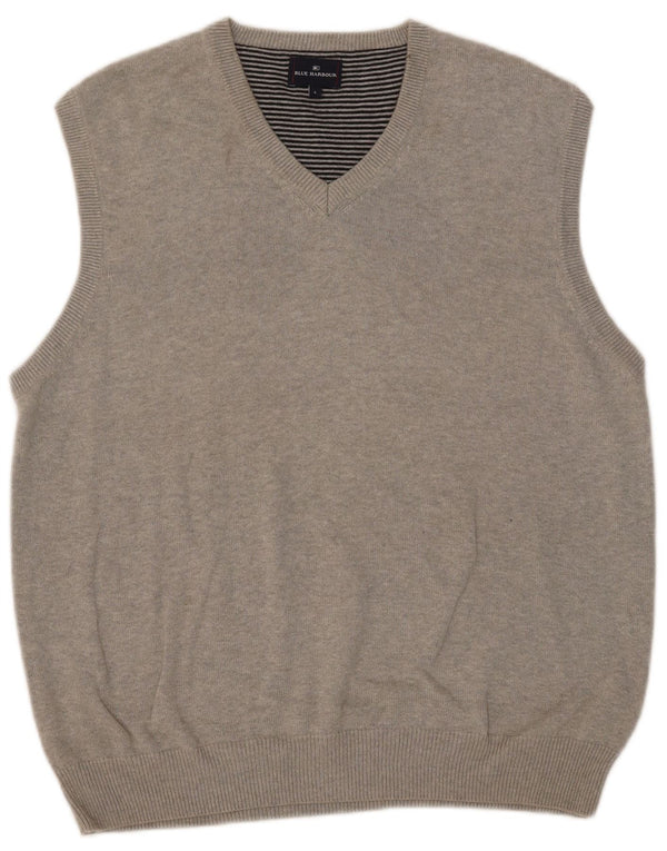 Мужская майка Mark & Spencer Blue Harbour Vest, большой серый хлопок с крапинками