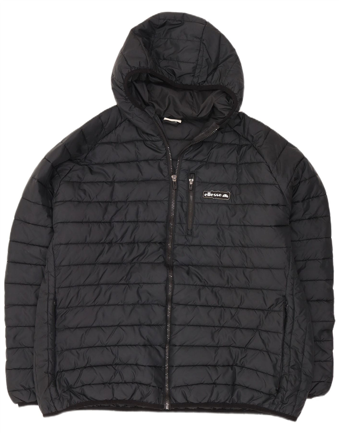 Женская стеганая куртка Ellesse с капюшоном UK 24 4XL, черный полиэстер