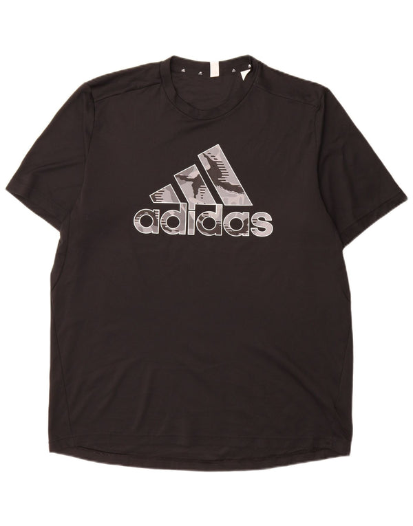 Adidas Mens Aeroready Graphic T-Shirt Top Large Black Polyester