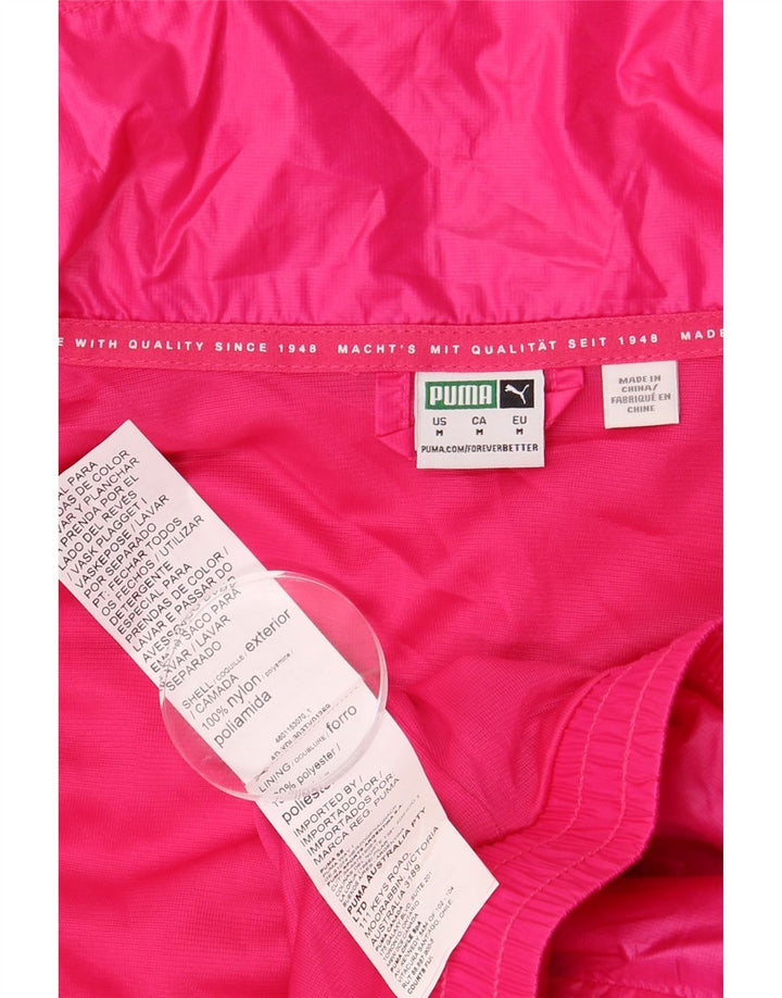 Женский укороченный спортивный костюм большого размера PUMA UK 14, нейлон среднего розового цвета