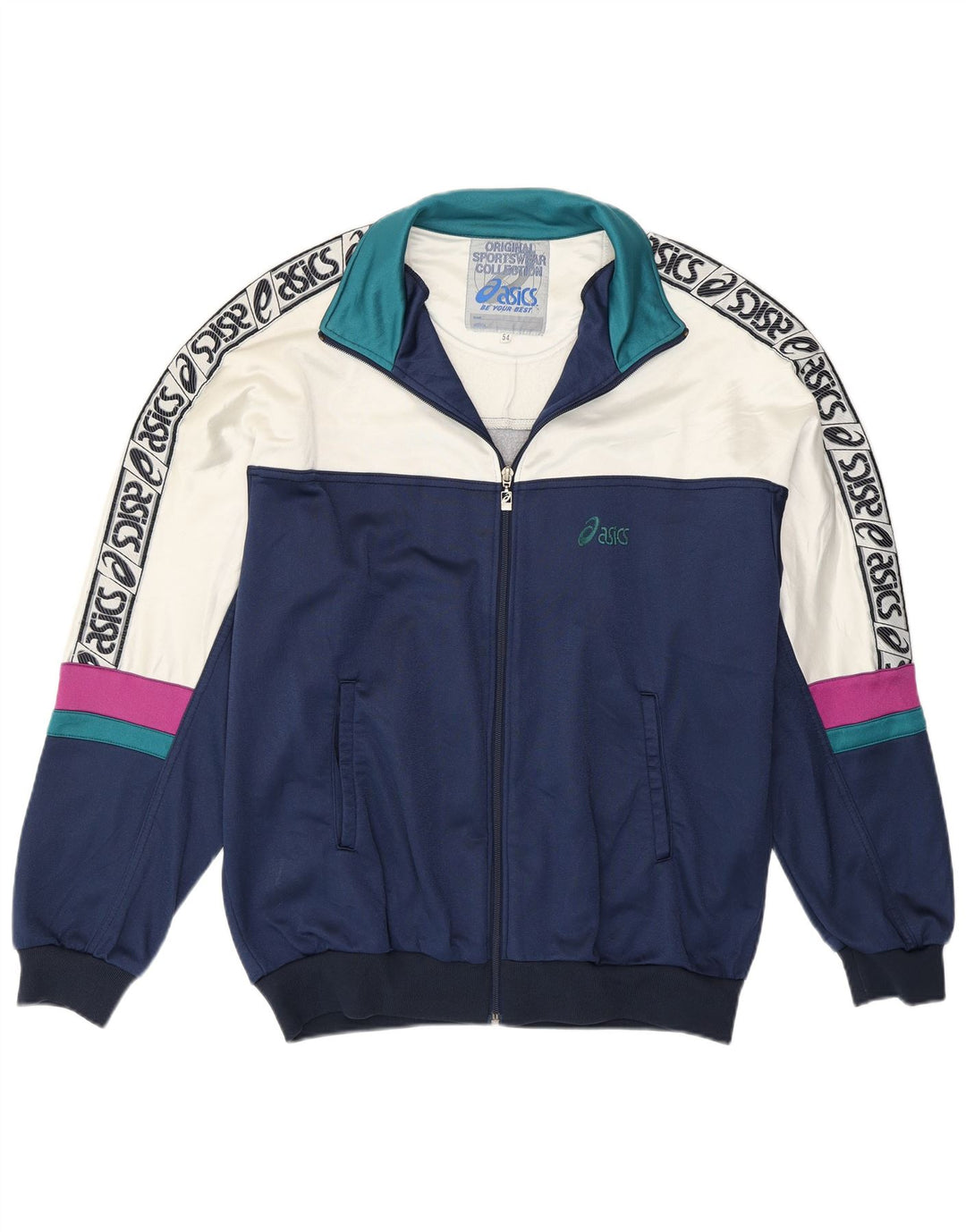 Мужской спортивный костюм ASICS с графическим рисунком IT 54 XL темно-синий с цветными блоками