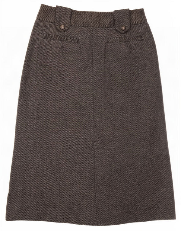 Женская юбка трапециевидной формы с завышенной талией Zara EU 36 XS W26, серый полиэстер в тонкую полоску