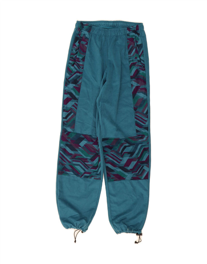 VINTAGE Mens Velvet Full Tracksuit Medium  Blue Geometric Vintage Vintage and Second-Hand Vintage from Messina Hembry 