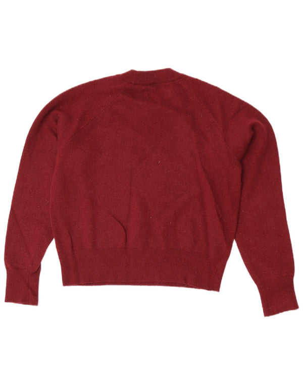 Женский укороченный свободный джемпер с круглым вырезом Jack Wills, Великобритания 6 XS, бордовый