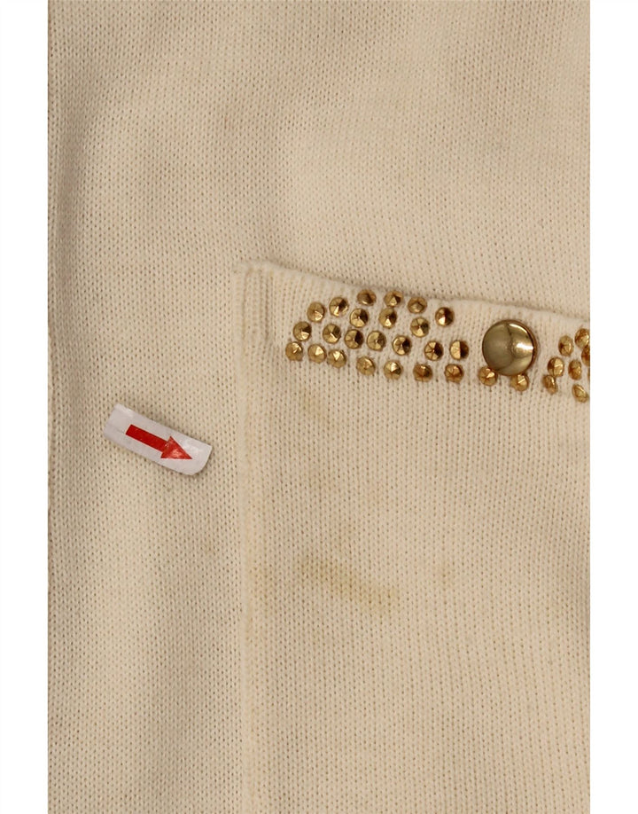 Женская трикотажная блузка-рубашка CIRO ESPOSITO UK 14, большая белая шерсть