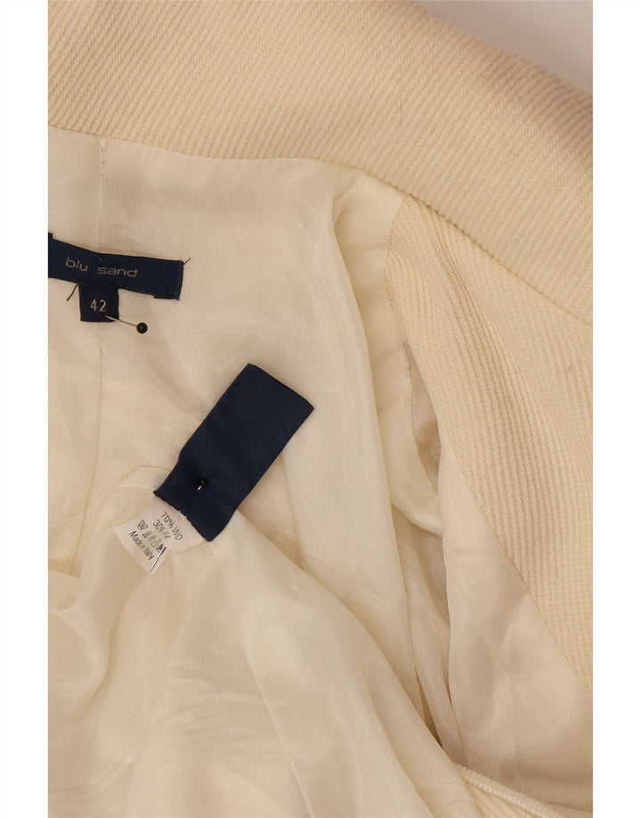 Винтажное женское пальто IT 42 Medium Off White Wool Classic