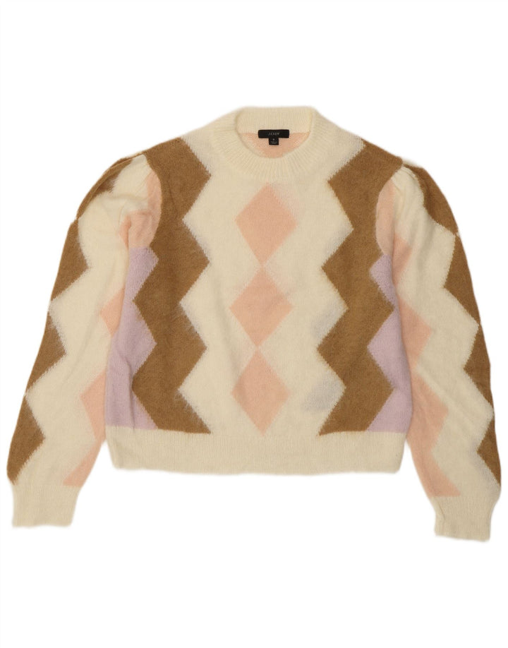 Женский укороченный джемпер с круглым вырезом J. CREW, Великобритания, 10, маленький, белый цвет