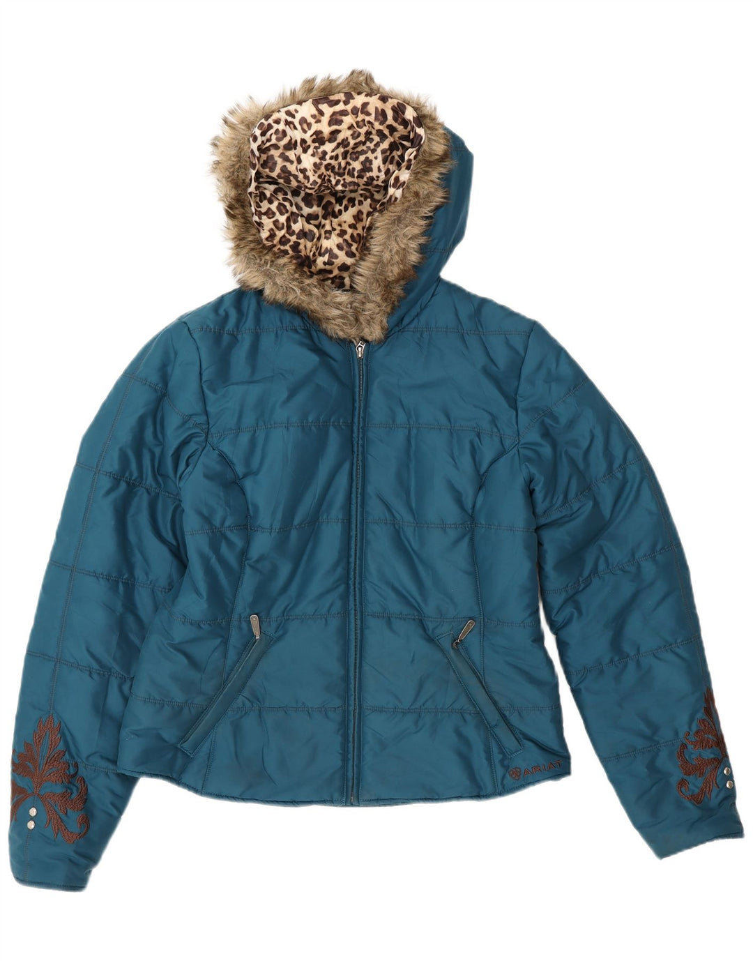 Женская утепленная куртка с капюшоном Ariat UK 14, средний синий полиэстер