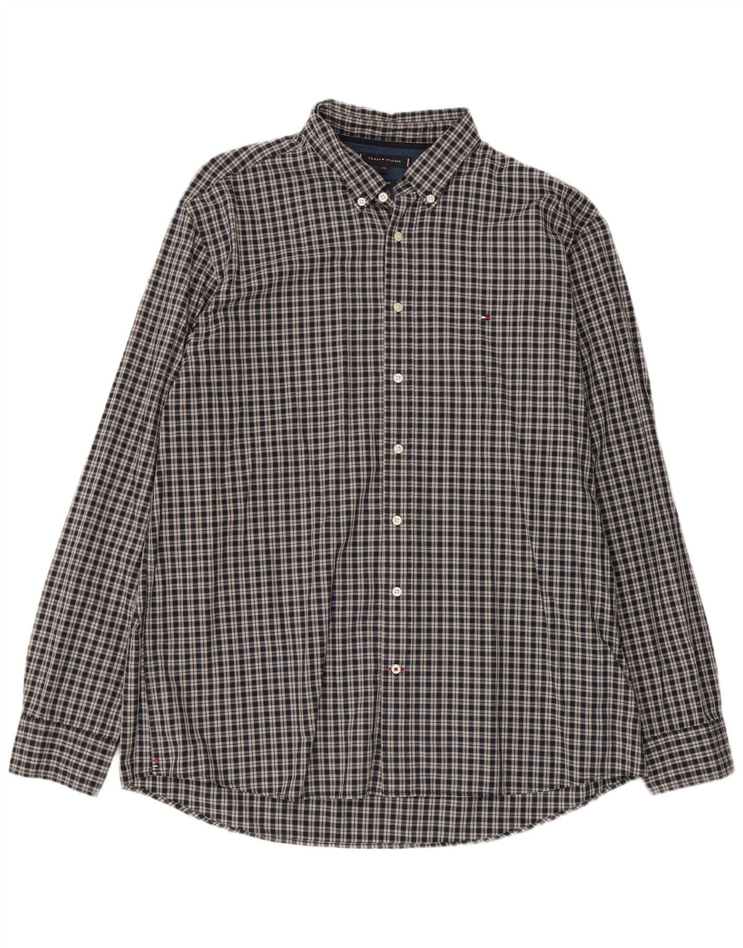 Мужская рубашка стандартного кроя Tommy Hilfiger 2XL, серая, хлопковая в клетку