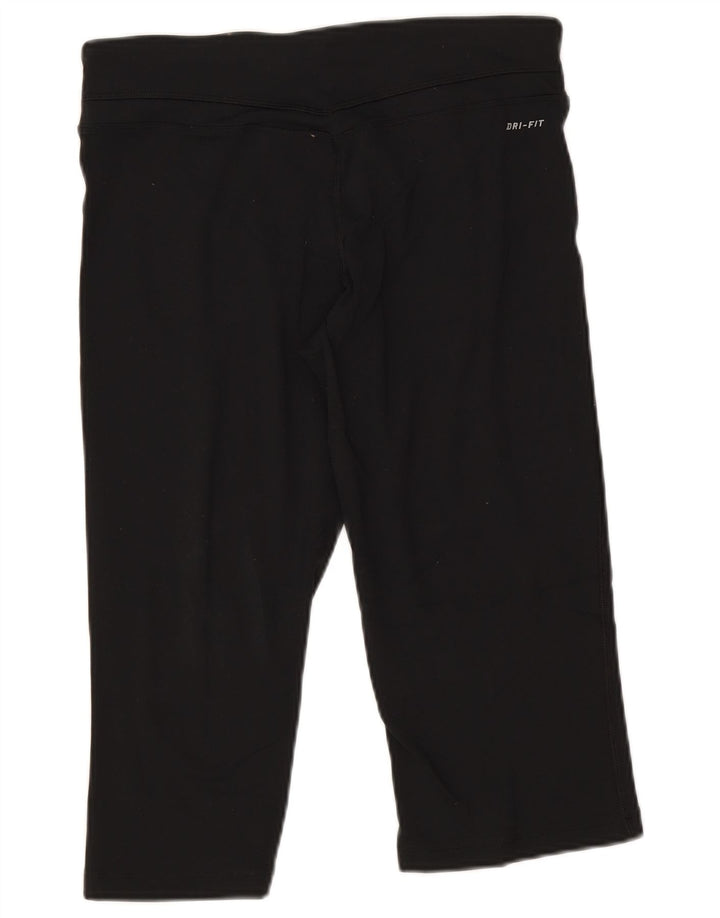 Женские леггинсы-капри Nike Dri Fit UK 14, средний черный нейлон