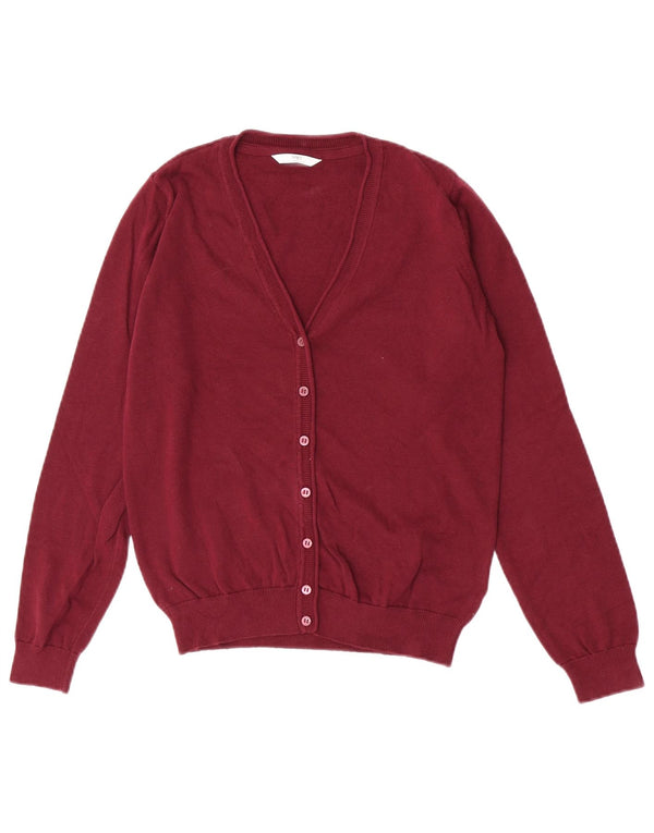 Кардиган-свитер Marks & Spencer для девочек 13–14 лет, темно-бордовый хлопок