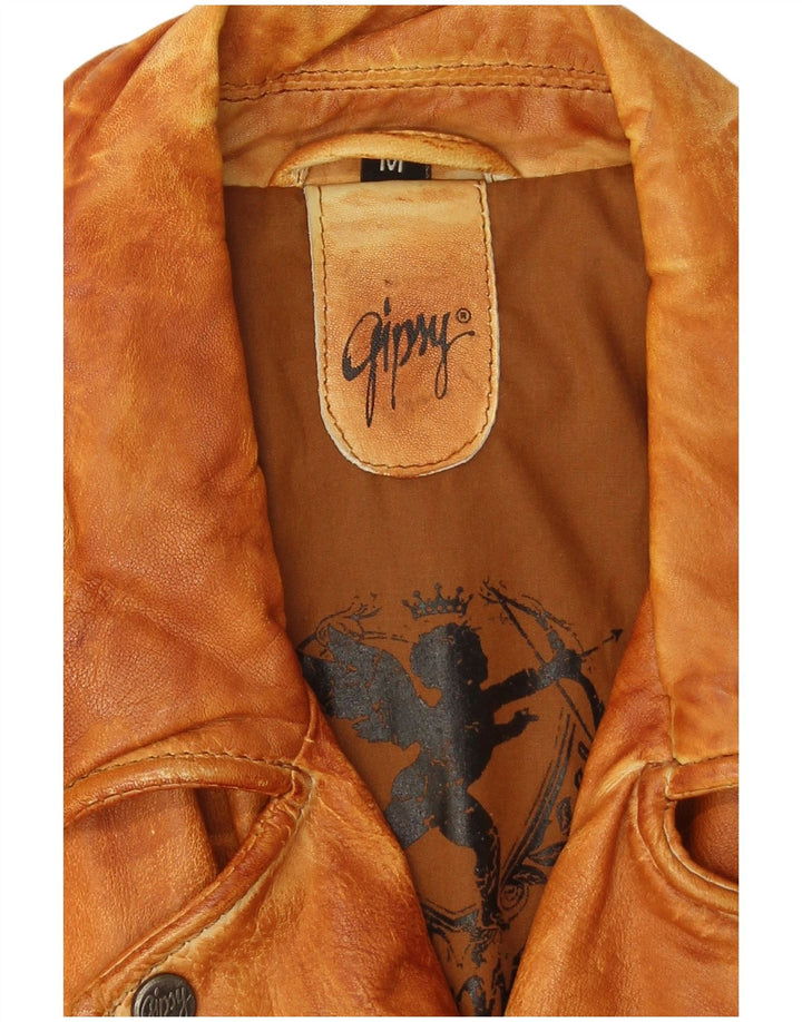 Женская кожаная косуха Gipsy UK 14, кожа среднего коричневого цвета