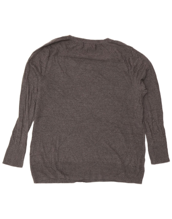 Женский джемпер с круглым вырезом Eddie Bauer, Великобритания, 18 XL, серый хлопок с крапинками