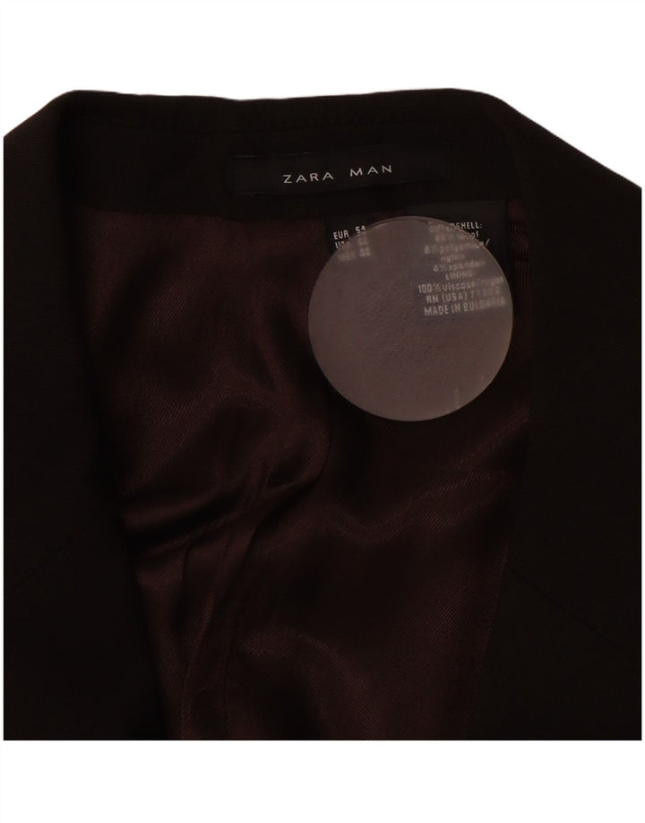 Мужской пиджак ZARA на 2 пуговицах, EU 54 XL, коричневый, шерстяной