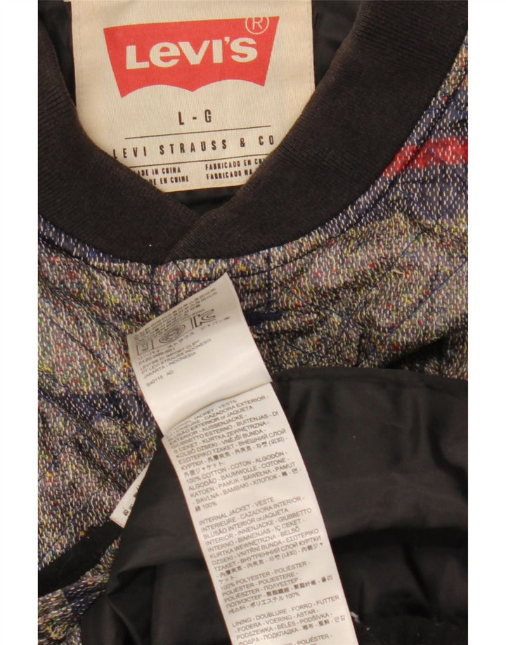 Мужская стеганая куртка Levi's UK 40, хлопок в большую серую полоску