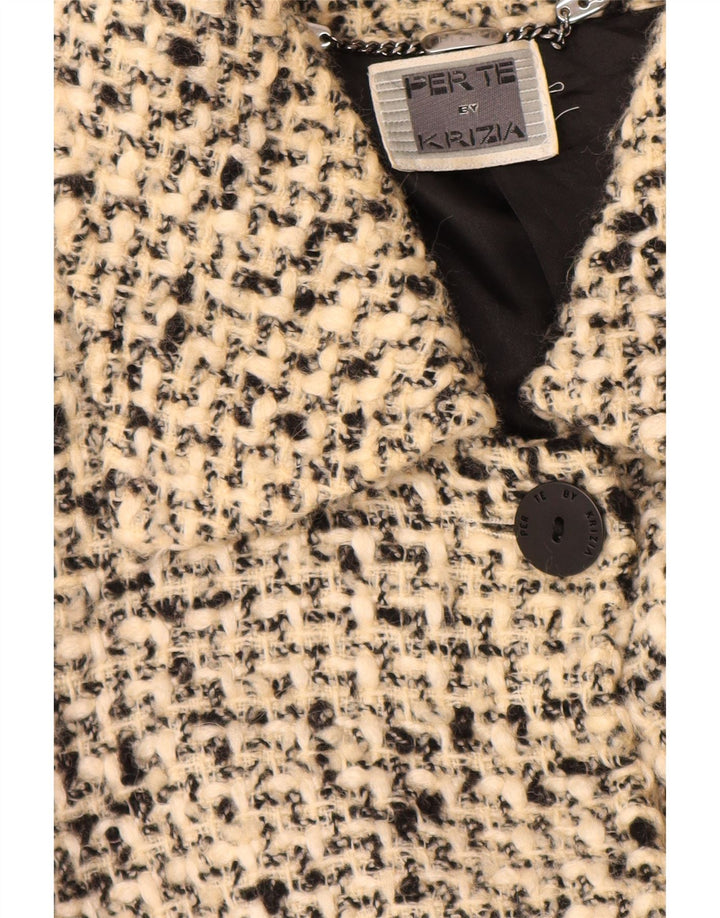 PERTE BY KRIZIA Женское пальто оверсайз размер 21 Средний Бежевый в крапинку