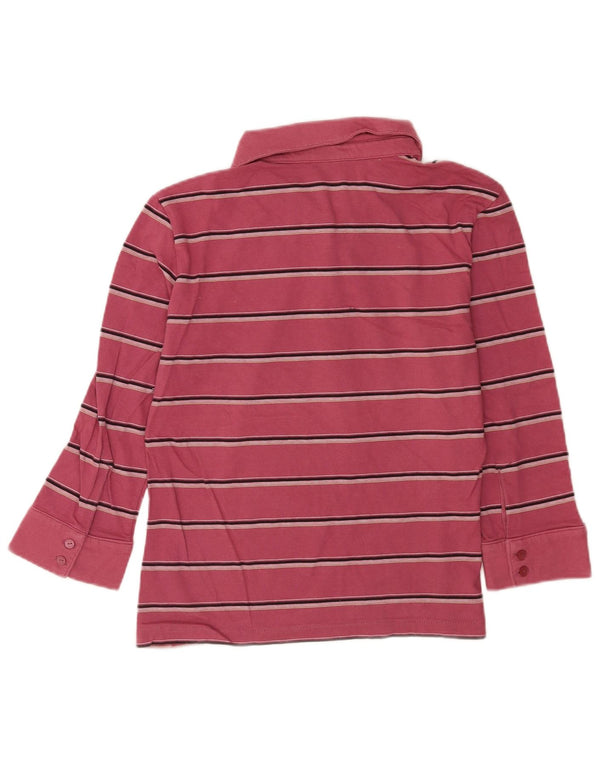 Женская рубашка-поло с рукавом 3/4 Nike UK 16/18 XL, хлопковая розовая полоска