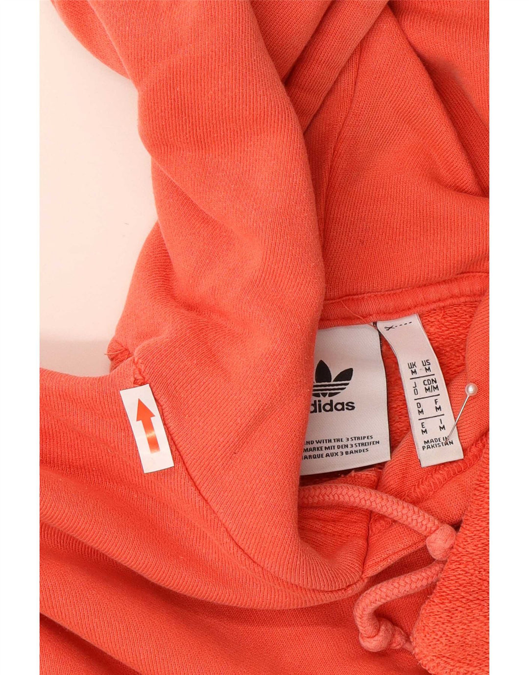 Мужской джемпер с капюшоном Adidas среднего оранжевого цвета, хлопок