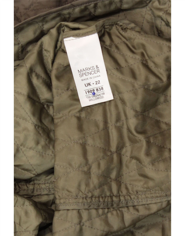 Женская стеганая куртка Marks & Spencer UK 22 3XL зеленая полиэстер