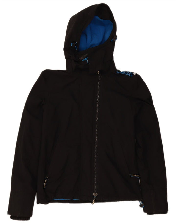 Женская ветровка с капюшоном Superdry UK 10, маленькая черная