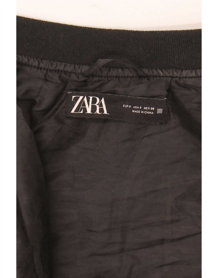 Женская стеганая куртка оверсайз Zara UK 10, маленькая черная