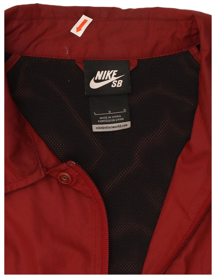 NIKE Mens Rain Jacket UK 40 Large Burgundy Polyester