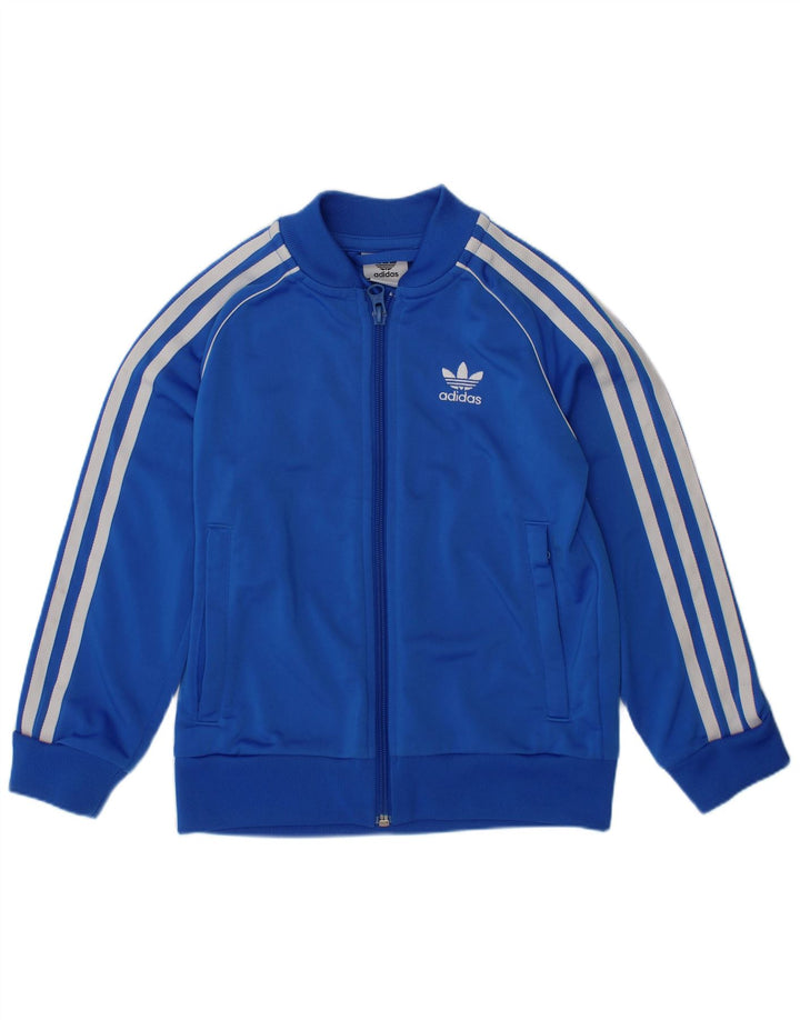 Спортивный костюм ADIDAS для мальчиков, верхняя куртка, 5-6 лет, синий полиэстер