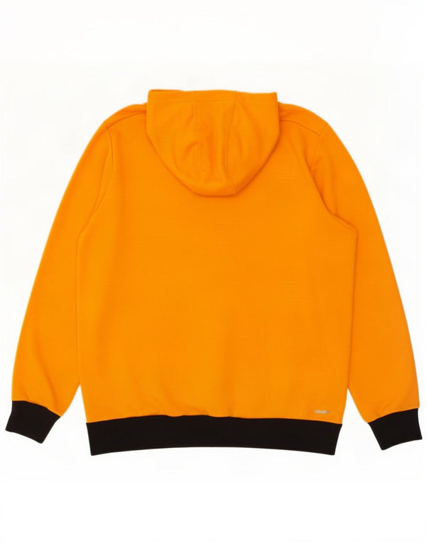 Мужской свитер с капюшоном и молнией Adidas Climalite, 2XL, оранжевый, с цветными блоками