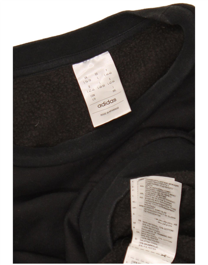 Женский укороченный свитшот оверсайз ADIDAS UK 16/18, большой черный хлопок