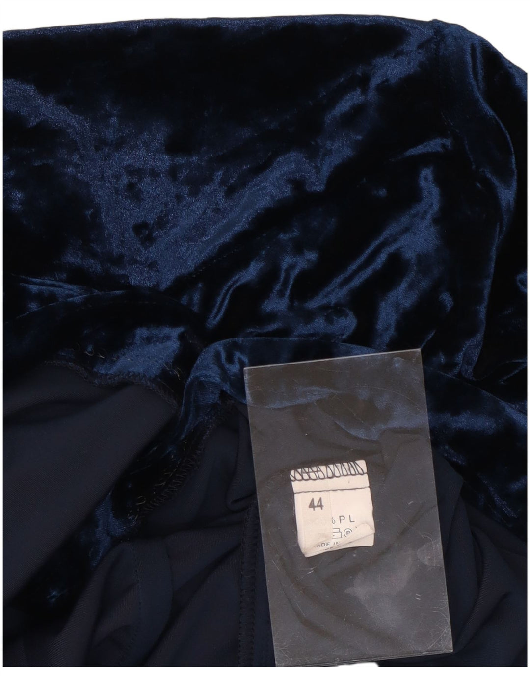 Винтажная женская длинная блузка-рубашка IT 44, средний темно-синий полиэстер