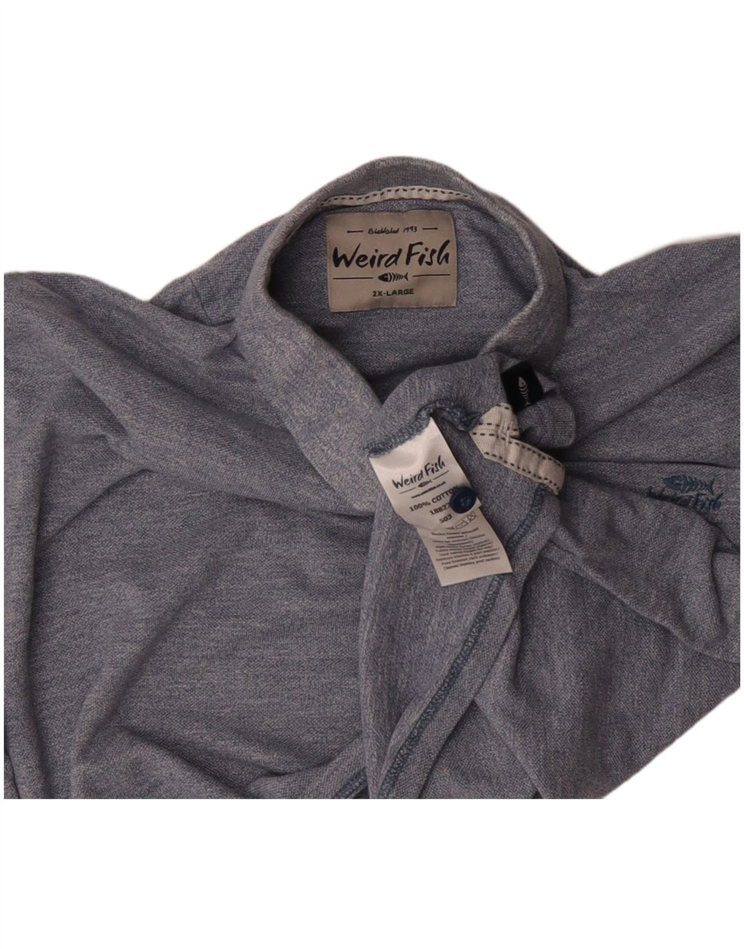 Мужская рубашка поло WEIRD FISH 2XL, синяя, хлопок