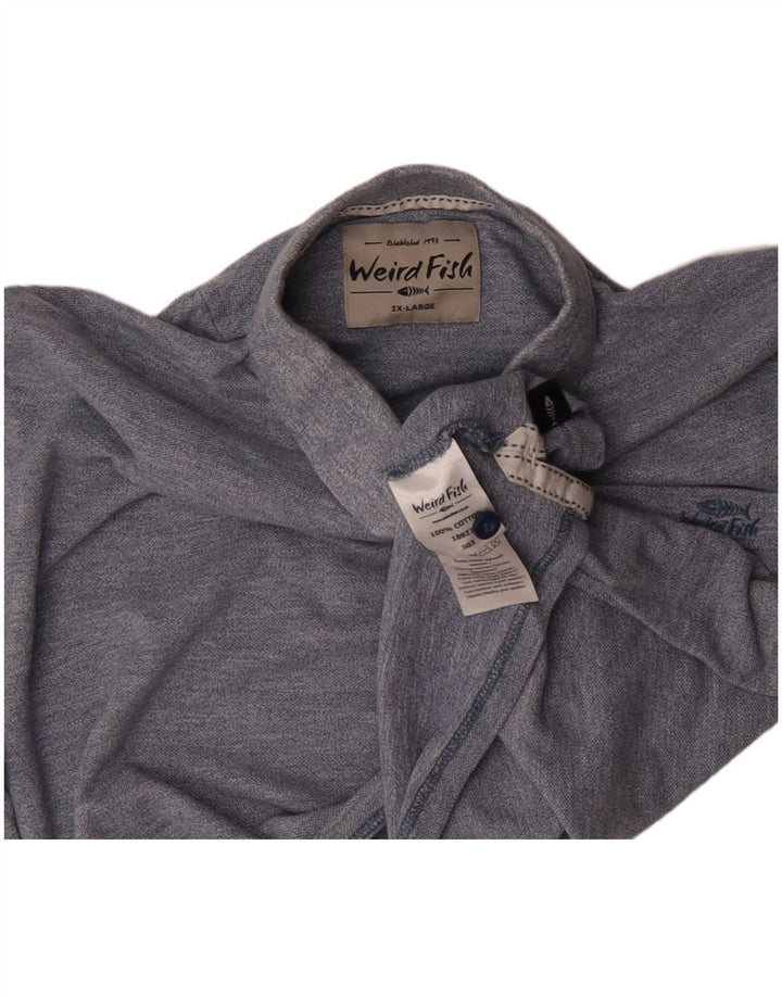 Мужская рубашка поло WEIRD FISH 2XL, синяя, хлопок