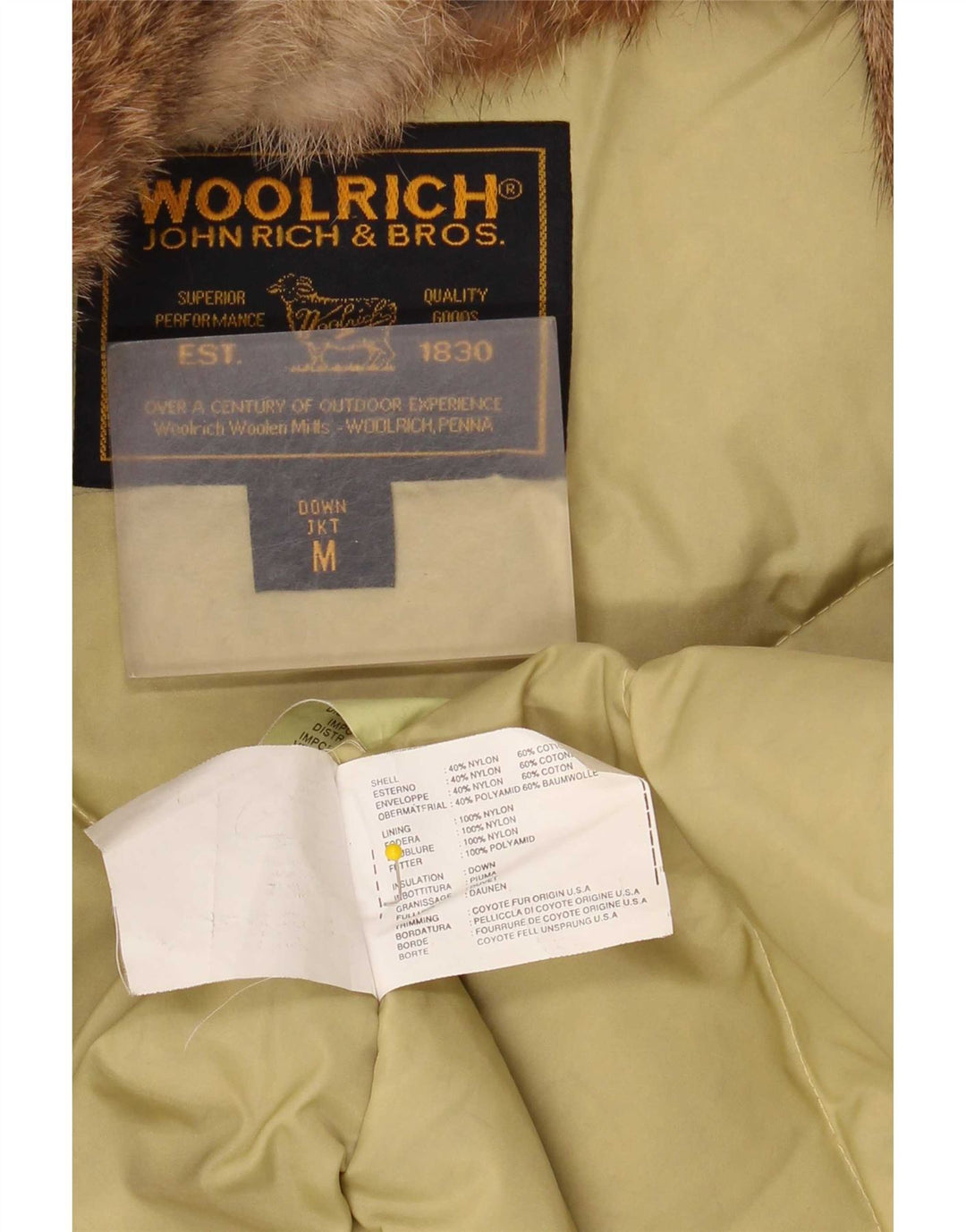 Женская стеганая куртка Woolrich UK 14, средний бежевый нейлон