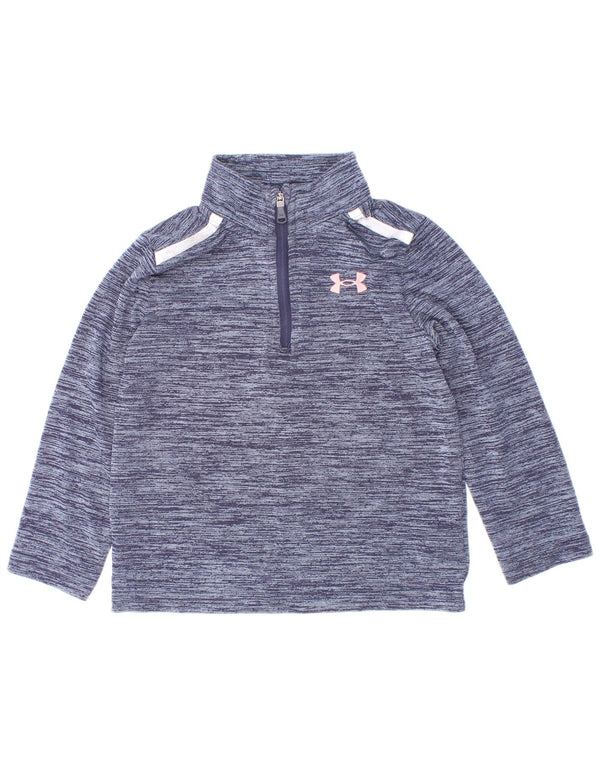 Топ Under Armour на молнии с длинными рукавами для девочек 18–24 месяцев, синий в крапинку