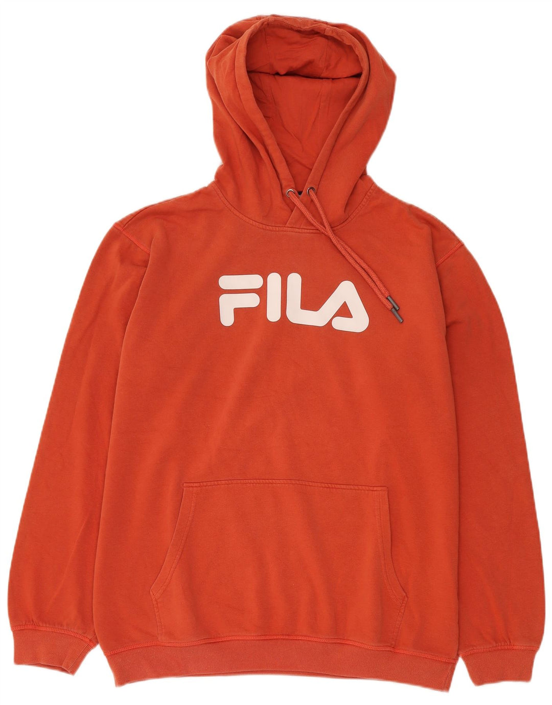 Мужской джемпер с капюшоном FILA XL, оранжевый, хлопок