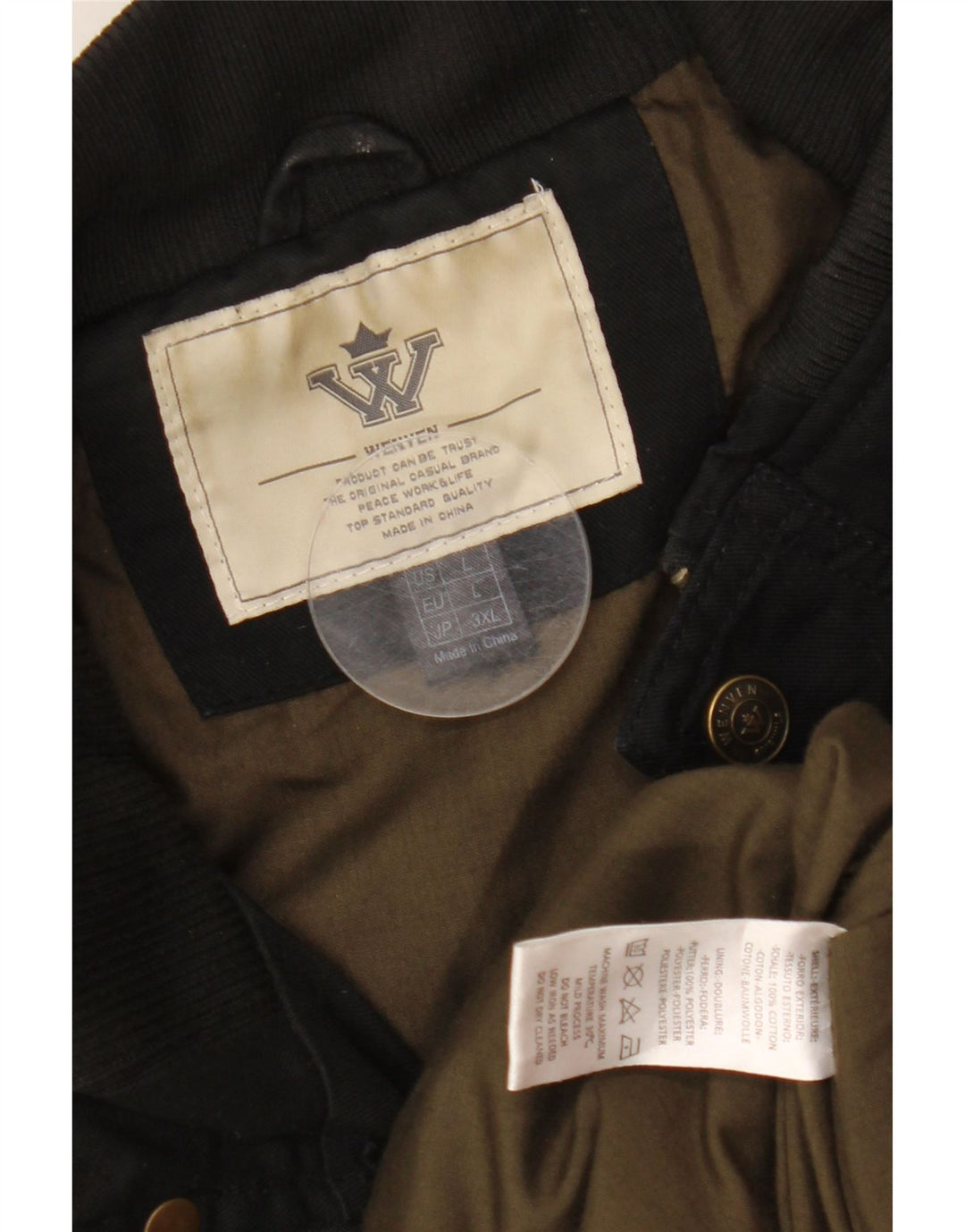 Мужская куртка WENVEN UK 40, большая, черный, хлопок