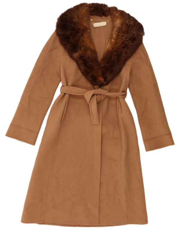 Винтажное женское пальто UK 6 XS Коричневое