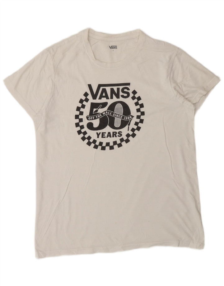 Мужская футболка с рисунком Vans, маленькая белая